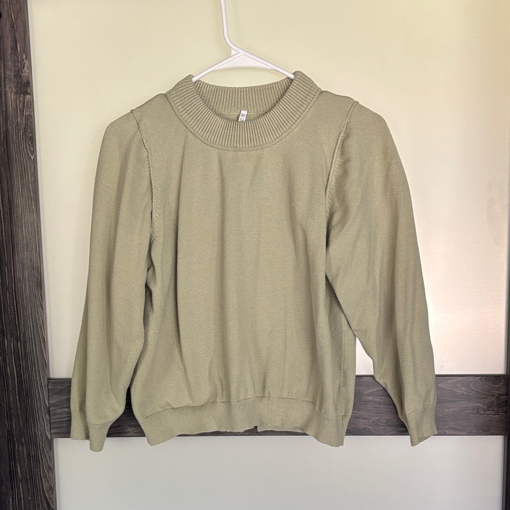 Jack's Light Green Crewneck Long Sleeve Sweater Small